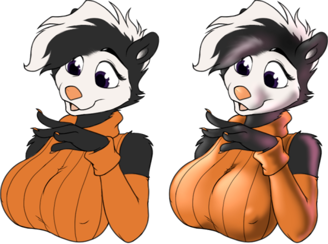 Sketch, Flats, & Shading example, featuring Samantha